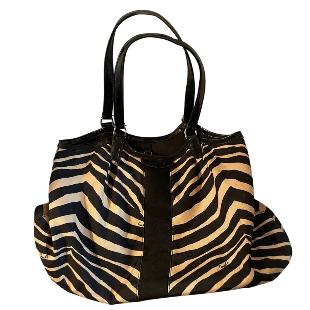 Chic Coach Zebra Print Tote Bag
